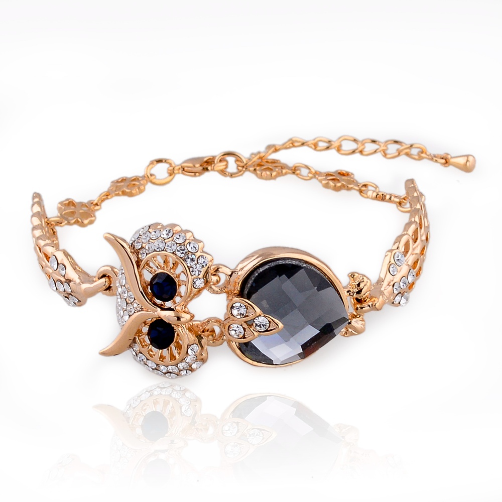 Image of Gift!!! Gold Plated Owl Bracelets For Women Crystal Bracelets & Bangles Vintage Jewelry Pulsera 2016 SBR140208