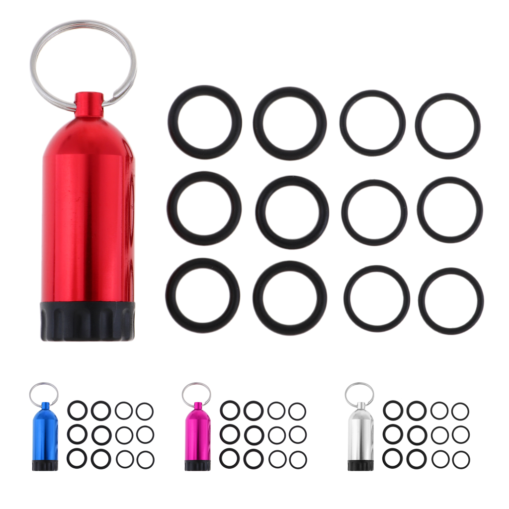 Mini Diving Tank with Keychain 12pcs O Rings and Brass Pick Dive Repair Kit 