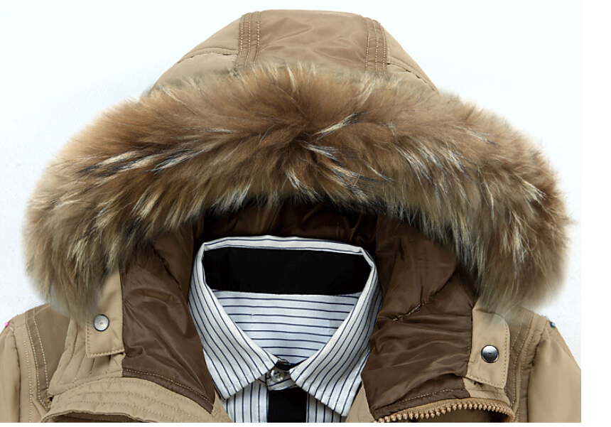 2015 Men Coats Long Jackets Fashion Detachable Fur Hood Outware Warm Clothes Winter Down Coat Wholesale