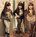 Spring Autumn Kids Clothes Girls Suits Conjunto Menina Fashion Leopard T Shirt Leggings Pants 2PCS Girls