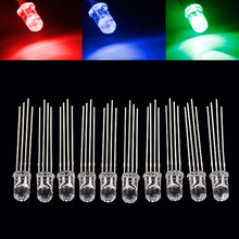 Best Price 10pcs/lot 5MM 4PIN RGB Common Anode LED Emitting Diodes Round Clear Lights Lamp