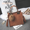 2017 New Arrival fur ball Women Handbag Fashion Matte Leather Shoulder Bag Small Flap Casual Cross