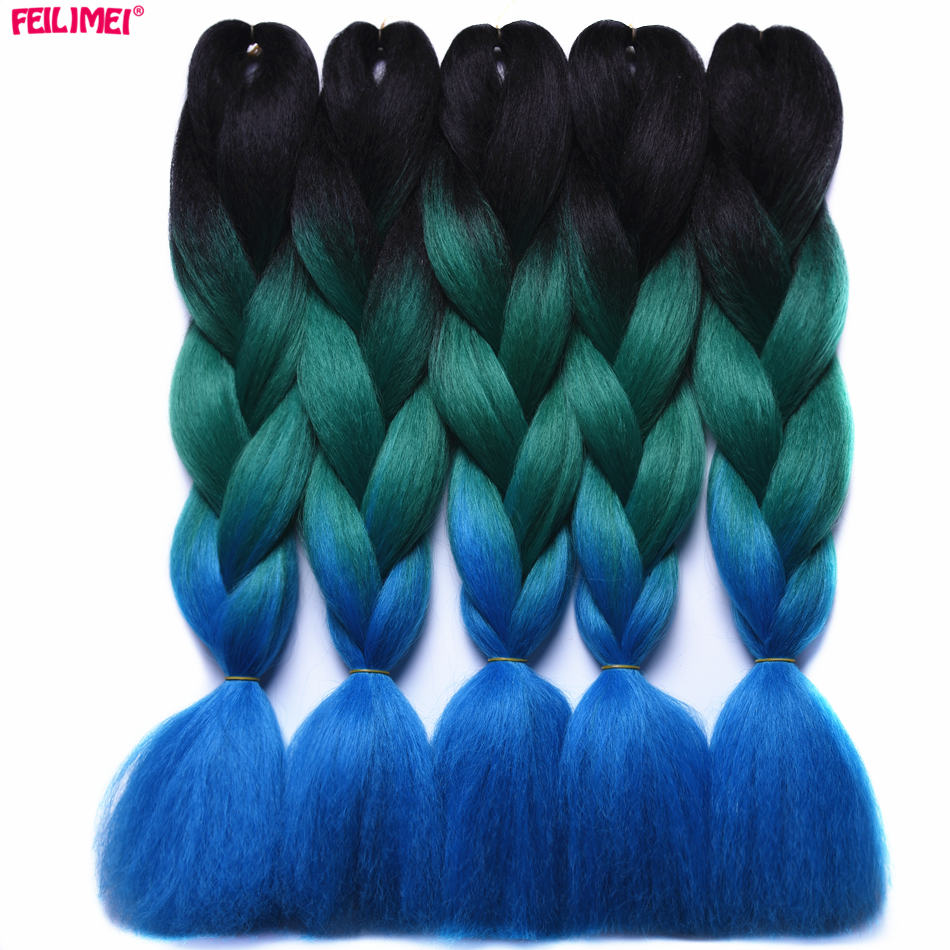 Feilimei Ombre Braiding Hair Extensions Synthetic Japanese Fiber