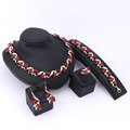 Colorful Women Jewelry Sets Pendant Necklace Stud Earrings imitated Crystal Wedding Necklaces African Beads Party Accessories