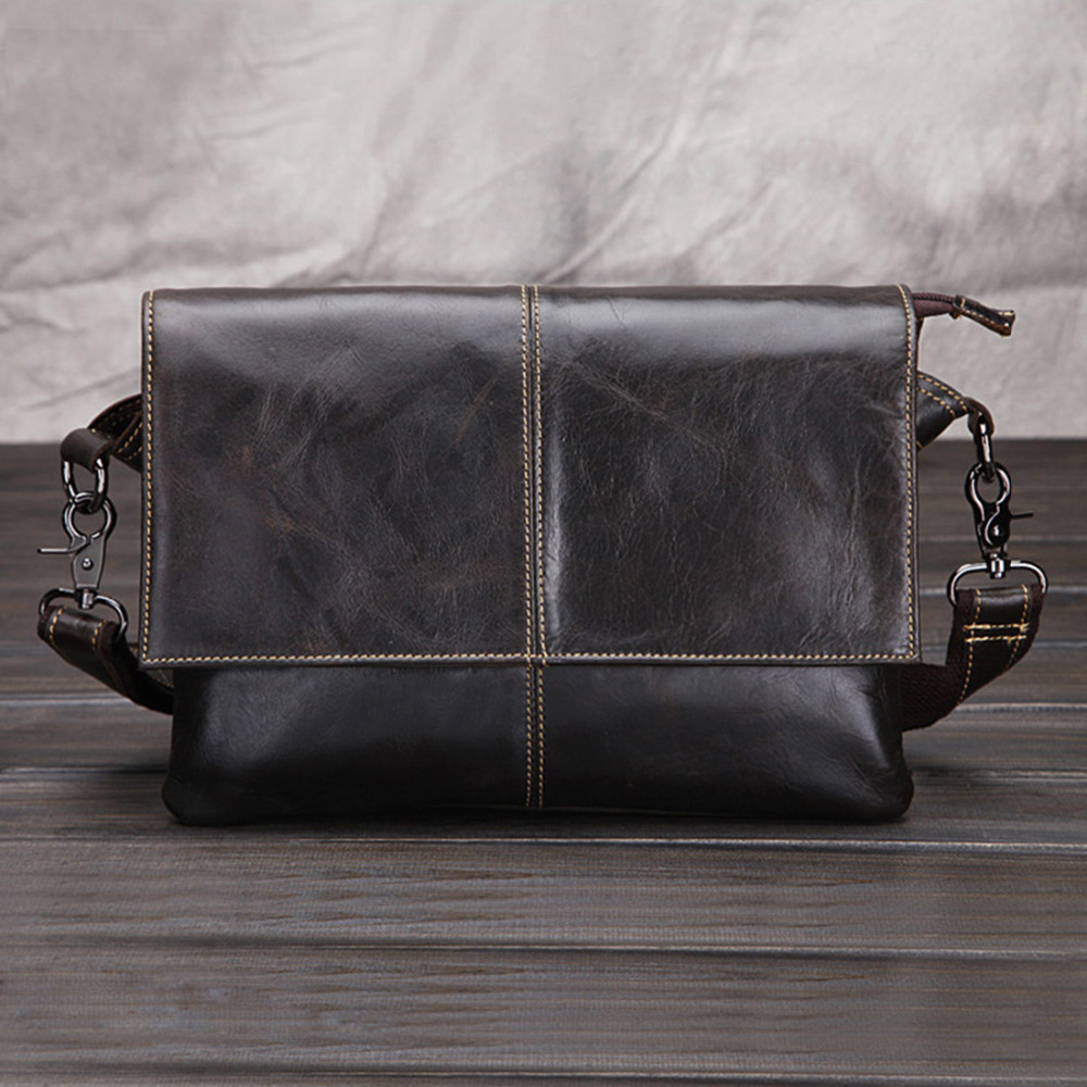 Top Quality New Men First layer Cowhide Genuine leather Vintage Cross Body Shoulder Messenger Business Luxury