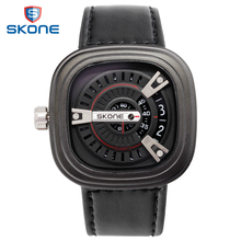 SKONE Sport Watches for Men Vintage Quartz Wrist Watch Men Genuine Leather Mens Watches Top Brand Luxury Relogio Masculino 2016