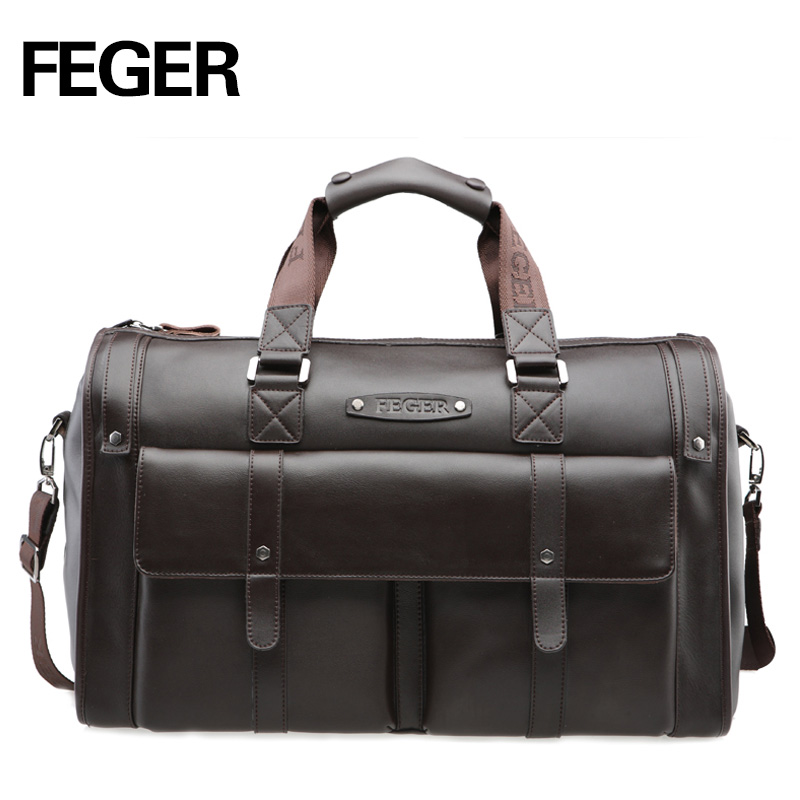 FEGER Best Selling Retro Split Leather Travel Bag Weekend bag for Men Duffel Bag for Daily Use ...