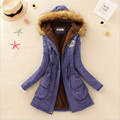 2016 Womens Winter Down Coat Jackets Thicken Warm Winter Fur Collar Parkas for Women Long Down