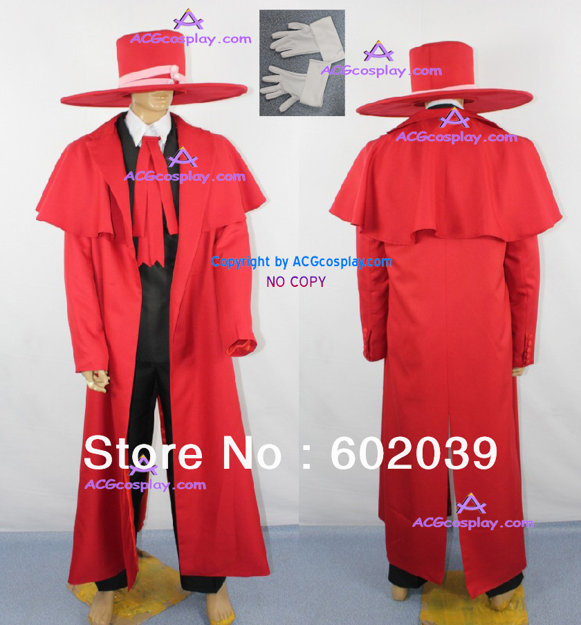 Hellsing Alucard red cosplay costume include big hat GOOD quality ACGcosplay