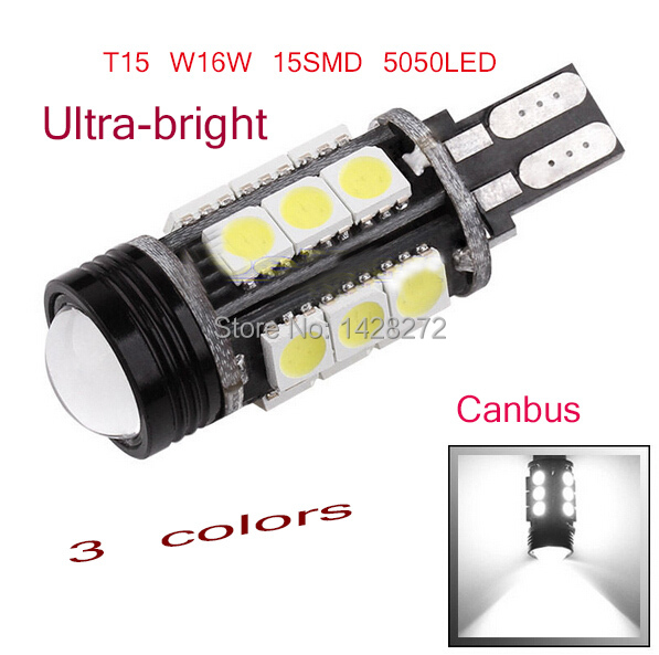 2pcs Xenon White Canbus Error Free Cree Emitte LED T15 921 912 W16W LED Backup Reverse Lights lamps 