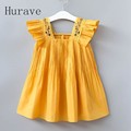 Hurave 2017 New Girls Draped Dress Kids Clothes Floral Embroidery Children Vestidos Cute Girl Clothing