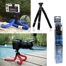 Red Blue Black Fotopro RM-100 Octopus Leg Rubber Flexible Tripod Bracket Stand Holder Selfie Stick 1/4 Ball Head for Canon Nikon