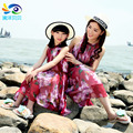 Mother and daughter s clothes beach girls clothing Bohemian Family Pack Harness Chiffon dresses kids fashion