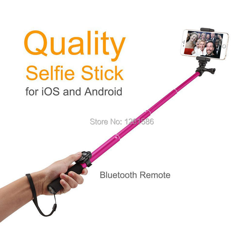 Selfie Stick Monopod with Tripod Stand Bluetooth Remote sony htc one lg -rosered1