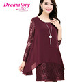 Women chiffon summer dresse Lace Crochet Long sleeve shirt Plus Size 4xl 5xl fashion lady tops
