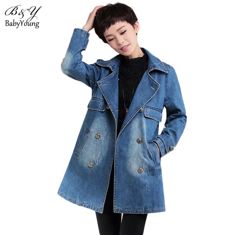 Spring&Autumn New Korean Women Jacket Long Section Long Sleeve Denim Loose Thin Women Jacket Casual Slim Plus Size Jacket Coats