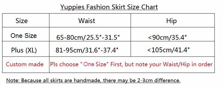 Size Chart ( Skirt elastic )