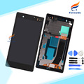 100 New Tested for Sony Xperia Z L36h C6603 LCD Screen Display with Touch Digitizer Frame