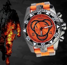 Envío gratis Oulm 1368 banda de silicona movimiento de cuarzo redonda grande Dial decoración hombres exterior militar relojes deportivos