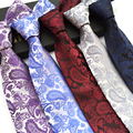 2016 New Fashion Paisley Cashew Ties for Men Business 8 cm Skinny Necktie Polyester Silk Wedding