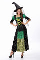 Adult Witch Halloween Costumes for Women with hat T String Black short sleeve long dress Sexy
