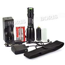 UltraFire CREE XM-L T6 2000LM Cree LED Torch Zoomable Cree LED Flashlight Torch light AAA Lamp 18650 Lanterna+Batteries+Charger