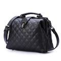 Diamond Lattice Women Retro Doctor Bag Trendy All match Concise Handbag Ladies Shoulder Bag Stylish Plaid