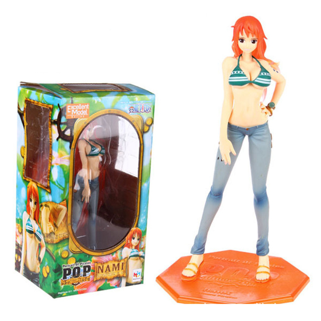 One Piece 22 СМ большой Новый Мир Nami PVC Фигурки Игрушки Модель Бесплатно Shippng
