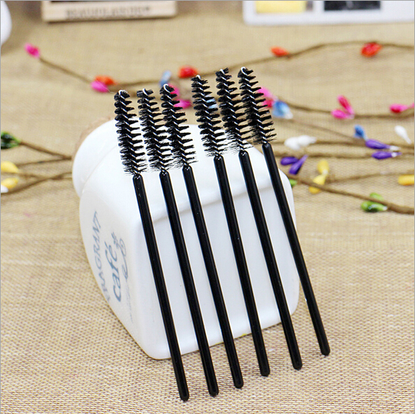 4pcs make up brush black synthetic fiber Eyelash Brush Mascara Applicator Wand Brush 