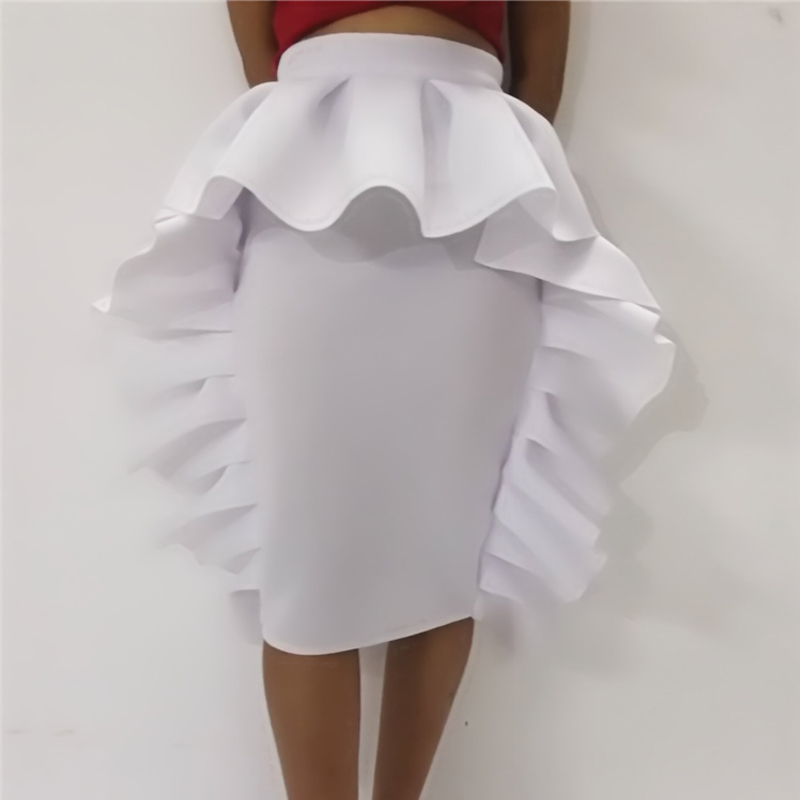 white peplum skirt long