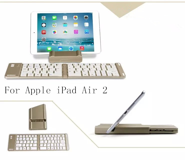 2 IN 1 Ultra Thin Bluetooth Wireless Foldable Full Size Keypad ,Keyboard For Apple iPad Air 2