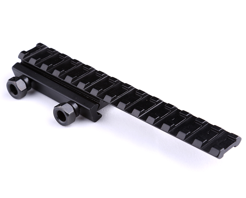 Tactical 1/" See-Through Picatinny Riser Flat Top Rail Rifle Scope Mount Base BK