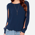 4 colors S XXXL 3XL Women s Lady Loose Chiffon Long Sleeve Blouse costumi donna Tops