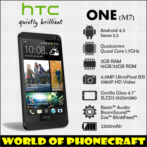 HTC ONE M7 Quad Core smartphones 1 7MHz 2G RAM Sense 6 0 NFC HTC ZOE