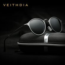 VEITHDIA Brand Fashion Unisex Sun Glasses Polarized Coating Mirror Driving font b Sunglasses b font Round