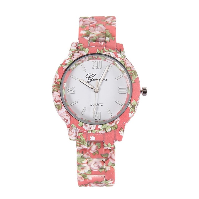 Zegarek damski GENEVA ceramiczne kwiaty rokoko różne kolory