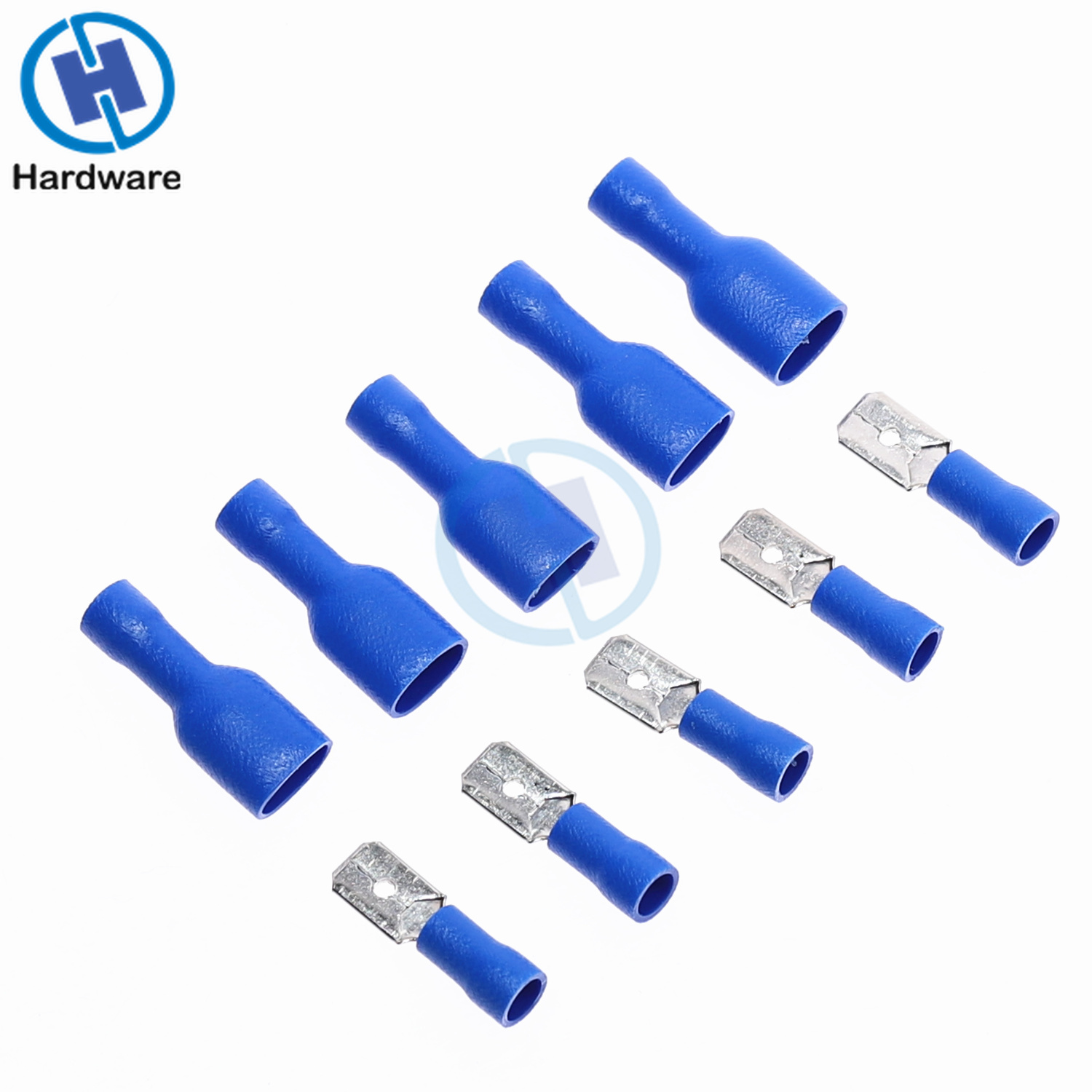 Azul de 6,3 mm macho Spade terminales-Eléctrica Conectores-Paquete De 100
