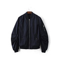 2016 Spring Autumn Solid Bomber Jacket Men s Rib Sleeve Zipper Stand Collar Short Style Air
