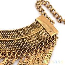 Women s Vintage Arc shaped Willow Salix Leaves Golden Alloy Chain Necklace Jewelry 1MAZ
