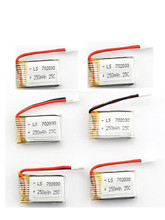 3.7v 250mAh 25C Battery for Syma X4 X11 Hubsan H107 H107C H107L JD385 JJ1000A H108C U816 WLtoys v966 RC Quadcopter Drone 6pcs