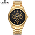 Gold watches men Casual fashion full stainless wristwatch Waterproof luxury gold Business clock Relogio Masculino quartz