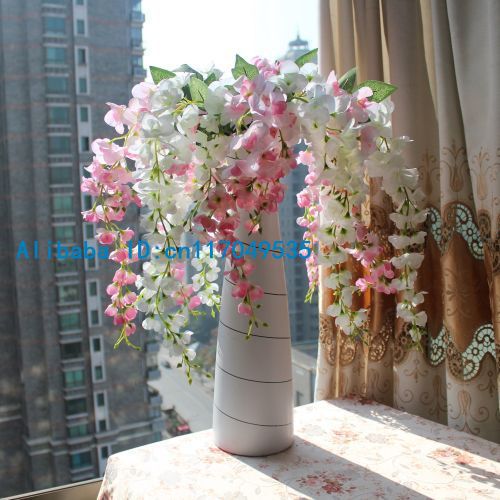 Image of 1PCS Artificial Wisteria Silk Flower Home Wedding Bouquet Party Decoration 6 Colors Available F107