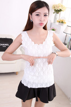 2015 New Fashion Women Summer Sexy Crop Top Sleeveless T shirt Lace Bralette Slim Vest Crochet
