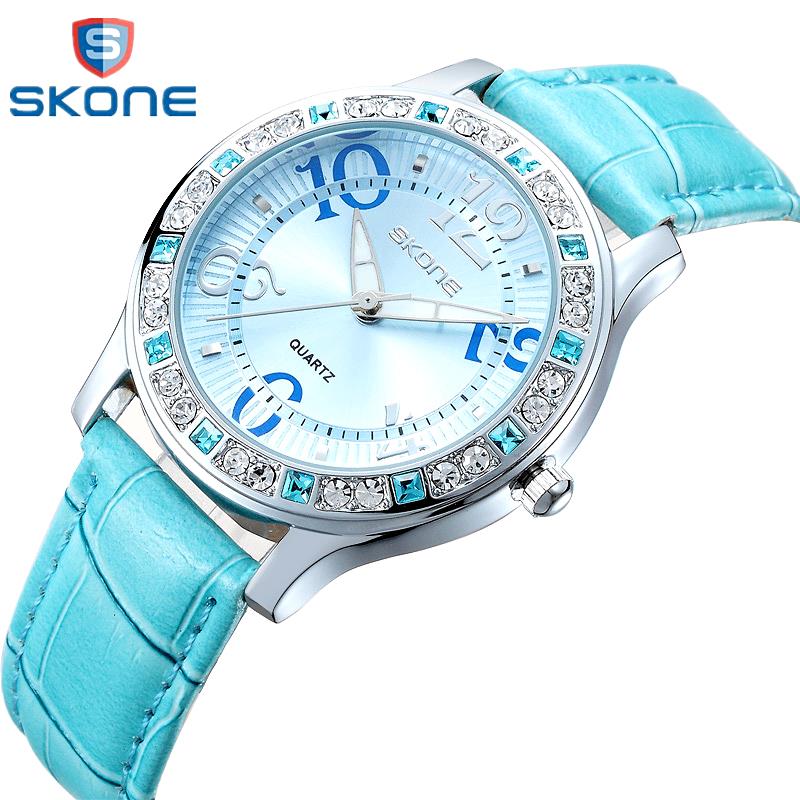 Image of Watch Women SKONE brand luxury Fashion Casual quartz watches leather sport Lady relojes mujer women wristwatches Girl Dress 9243