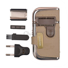 Keimei Rechargeable Beard Razor Shaving Men Hair Trimmer Clipper Vintage Leather Pocket Reciprocating Electric Shaver Face Care