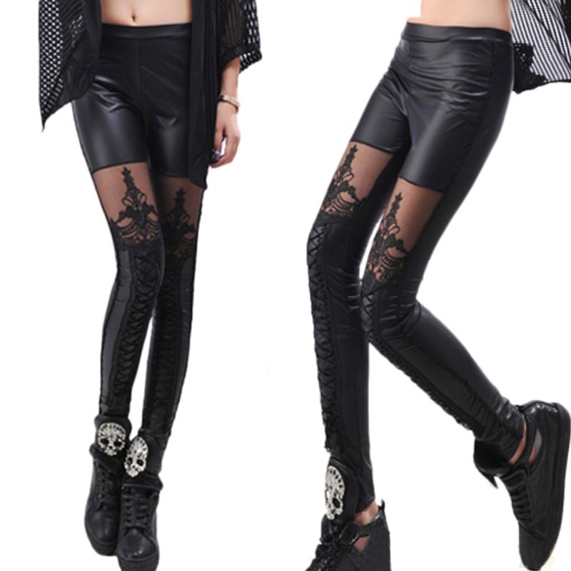 Wholesale Black Lace Up Leggings