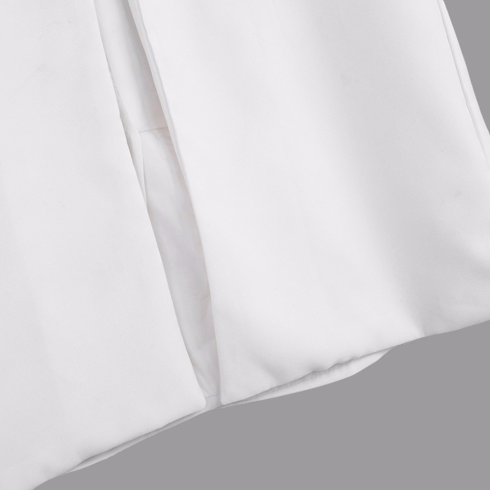 VESTLINDA Long Vest Back Split Outwear Waistcoats Women White Black Jacket Coat Sleeveless Cardigan Pocket Blazer Vest Femme Top 16