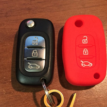 silicone car key case for Renault 3 buttons Clio Scenic Megane Duster Sandero Captur Twingo Modus