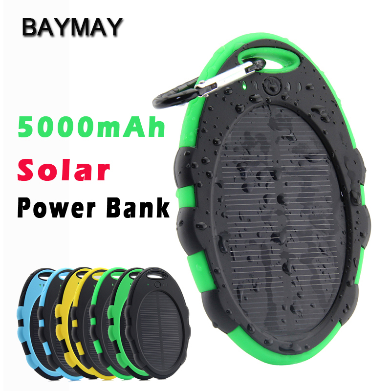 New 7 Colors Waterproof 5000mAh Dual USB Port Universal Solar Panel Charger Energy Box Power Bank for Outdoors SmartPhone Charge New 7 Colors Waterproof 5000mAh Dual USB Port Universal Solar Panel Charger Energy Box Power Bank for Outdoors SmartPhone Charge
