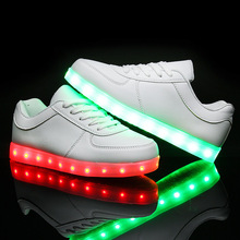 2016 Fashion Led Shoes For Children Lace Luminous Sneakers boys girls USB Charging Light Up kids Glowing Led Shoes S3A21